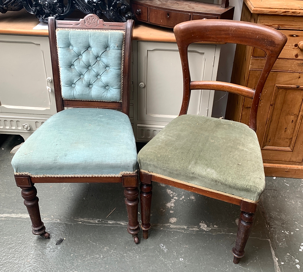 Two occasional chairs with stuffover seats