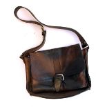 A Henry Tomkins brown leather cartridge style bag, with internal fittings, 35cmW