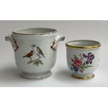 Two Vista Alegre hand painted wine coolers, the larger twin handled, marked 'PA-1954' to base,