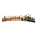A large quantity of sealed miniatures, including Dimples, Grant's and Highland Melody whiskey,