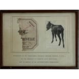 The framed remnants of Chateau Beychevelle 1963 wine bottle label, 'Presented to his Excellency