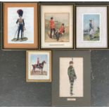 A collection of colour prints depicting military uniforms including The Cameronians, Duke of