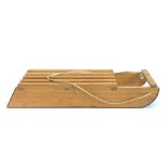 A vintage pine sled, approx 114cmL
