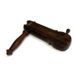 A first world war wooden gas rattle, 25 x 27cm, unmarked