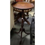 A small mahogany wine table, dish top with central patera, 66cmH