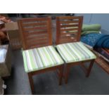 A pair of slatted garden chairs, 44cmW
