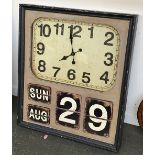 A very large modern clock with calendar, 77x90cm