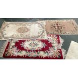 Three small wool rugs, the largest 160c77cm (3)