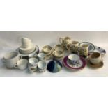 A Susie Cooper 'everlasting life' set of 6 lovers cups and saucers together with various other