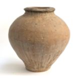A terracotta oil jar, 38cmH