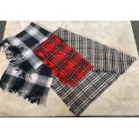 A Heather Valley wool rug; together with a Shirley rug, 152x203cm; and a Scottish mohair scarf (3)