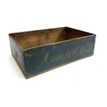 A 19th century Scandinavian painted pine box inscribed Anneka Ols D and dated 1813, 36.5x24.5x11.5