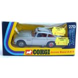 A James Bond Corgi DB5 270 Die-cast scale model with ejector seat, bullet screen, telescopic over-