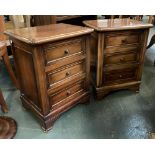 A pair of modern bedside cabinets, each with three drawers, 46x35x61cmH