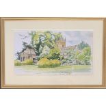 David Brookes, Honington Hall Garden & Church, Suffolk, June 2004, signed, titles and dated,