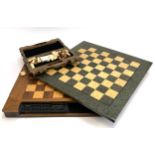 A renaissance Saitek digital chessboard, together with a stained burr maple chessboard, 51cm square,