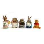 A lot of 4 Beswick Beatrix Potter figurines, comprising Mrs Rabbit, Mrs Tiggy Winkle, Mr Jackson,