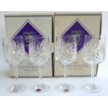 Four boxed Edinburgh crystal Berkeley pattern goblets