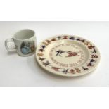 An Emma Bridgewater 'Dancing Mice' plate; together with a Wedgwood Beatrix Potter mug (2)