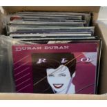 A mixed box of vinyl LPs to include Duran Duran, Chicago, Wham, ELO, Moody Blues, Randy Crawford,