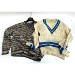 An Anderson's of Shetland hand knitted V-neck jumper; together with a vintage cricket jumper,