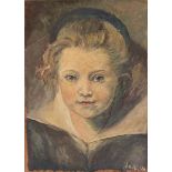 20th century French school, portrait of a young girl, oil on board, signed indistinctly and dated