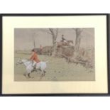 Snaffles (Charles Johnson Payne 1884-1967), 'The Oxer', colour print, 32 x 45cm