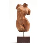 A carved olivewood nude, believed by the vendor to be Fidel Castro's lover, 42.5cm high