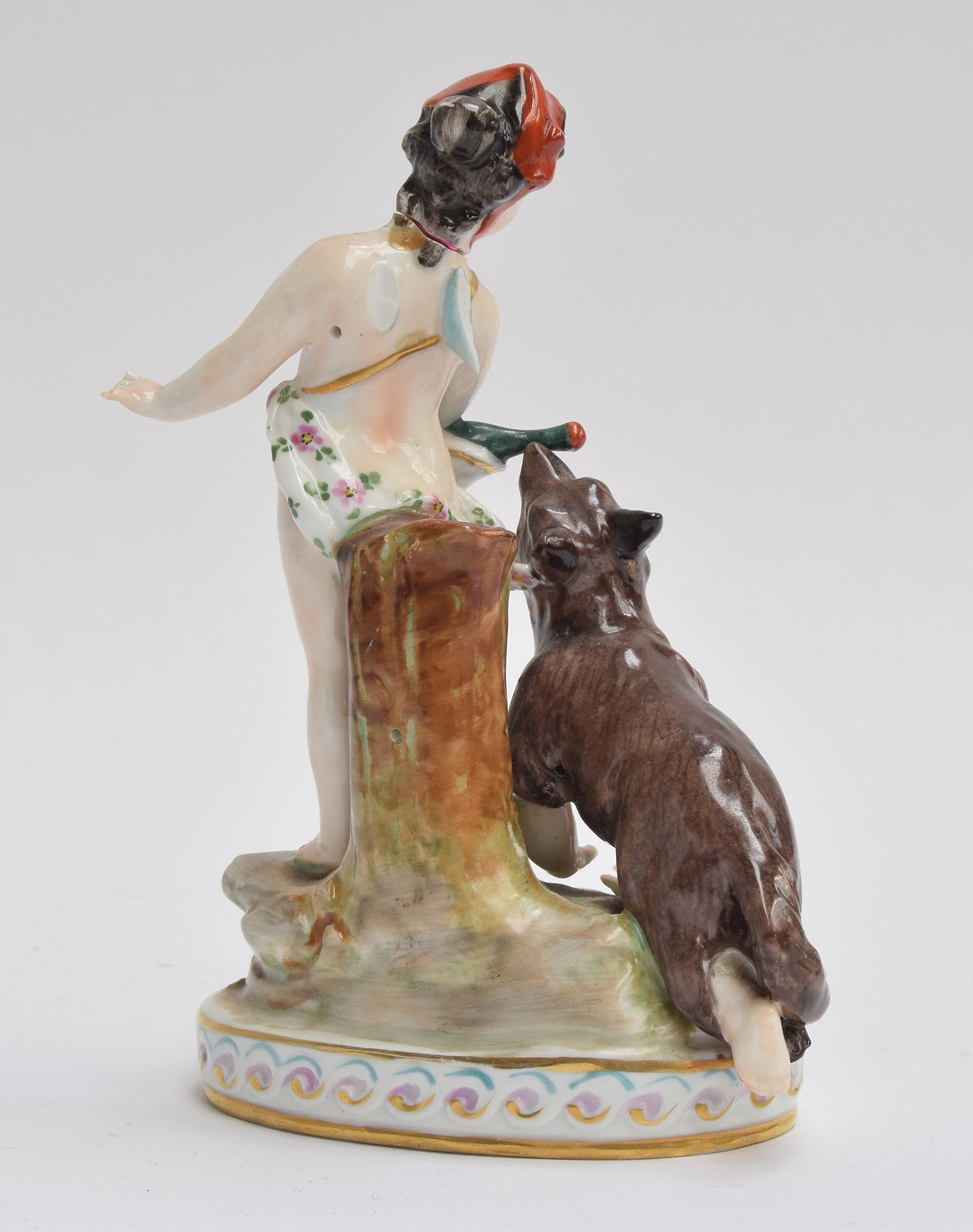 An 18th century Capo di Monte porcelain figure group depicting putti (af), one crawling in a - Image 2 of 2