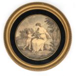 After Francesco Bartolozzi (1727-1815), 'Spring', colour mezzotint, in verre eglomise frame, 27cm