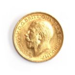 A George V gold sovereign, 1912