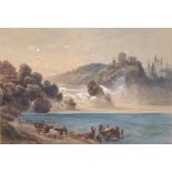 William Collingwood RWS (1819-1903), 'The Falls of the Rhine at Schaffhausen', watercolour on paper,