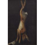 17th century Dutch, study of hanging hare, oil on canvas, 86x56cm