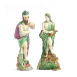 A Ralph Wood of Burslem pearlware figure of Orpheus (af), 21cm high; together with a 19th century