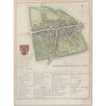 John Hutchins, hand coloured 'Plan of Dorchester', commissioned by the Worshipful R.L. Kingston