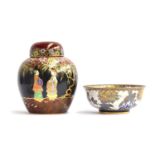 Carlton Ware Bowl with gilt Chinese tree decoration, number 3252, 23cm diameter; together with a