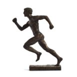 A bronze statue of a nude athlete, 21.5cm high