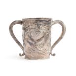 A Kuhn & Komer silver twin handled dragon tankard, 16cm high, 23oz