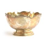 An early 20th century silver rose bowl by Manoah Rhodes & Sons Ltd of Bradford, marks rubbed, with