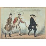 A collection of nine early 19th century hand coloured political cartoons published by Thomas