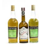 Chartreuse Green (70cl, 55%), 2 bottles; Kummel (50cl, 39%)