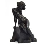 A 20th century bronze sculpture of a nude woman initialled, DMH A/P, 30.5cm high