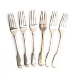 A set of six small forks by Samuel Hayne & Dudley Cater, London 1837, 6.6oz