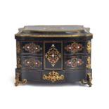 A French ormolu mounted casket by Alphonse Giroux, the hinged lid with four fold out compartments