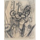 Martin Bloch (1883?1954), still life of flowers, charcoal on paper, signed lower left, 57 x 45cm