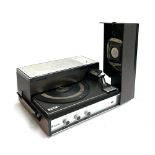 A Radiola portable turntable, made in Germany, with inbuilt speakers