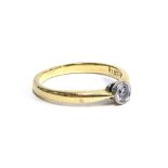 An 18ct gold and diamond ring, approx. 2.5g
