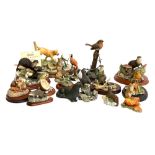 A collection of Border Fine Arts animal figurines, 17 pieces