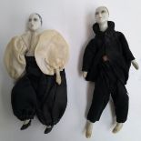 Two Lyca pierrot dolls, each 20cmL