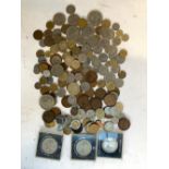 A mixed lot of British and foreign coins to include half penny 1734, 5 pfennig 1890, zwei mark 1904,